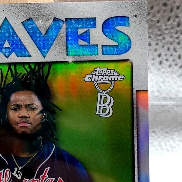 Ronald Acuna Jr 2021 Topps Chrome BEN BALLER 1986 Retro Refractor Atlanta Braves - Picture 4 of 5